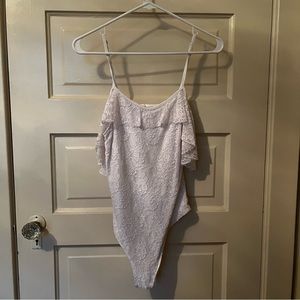 BUNDLE OF 2 Planet blue lace bodysuits black white top